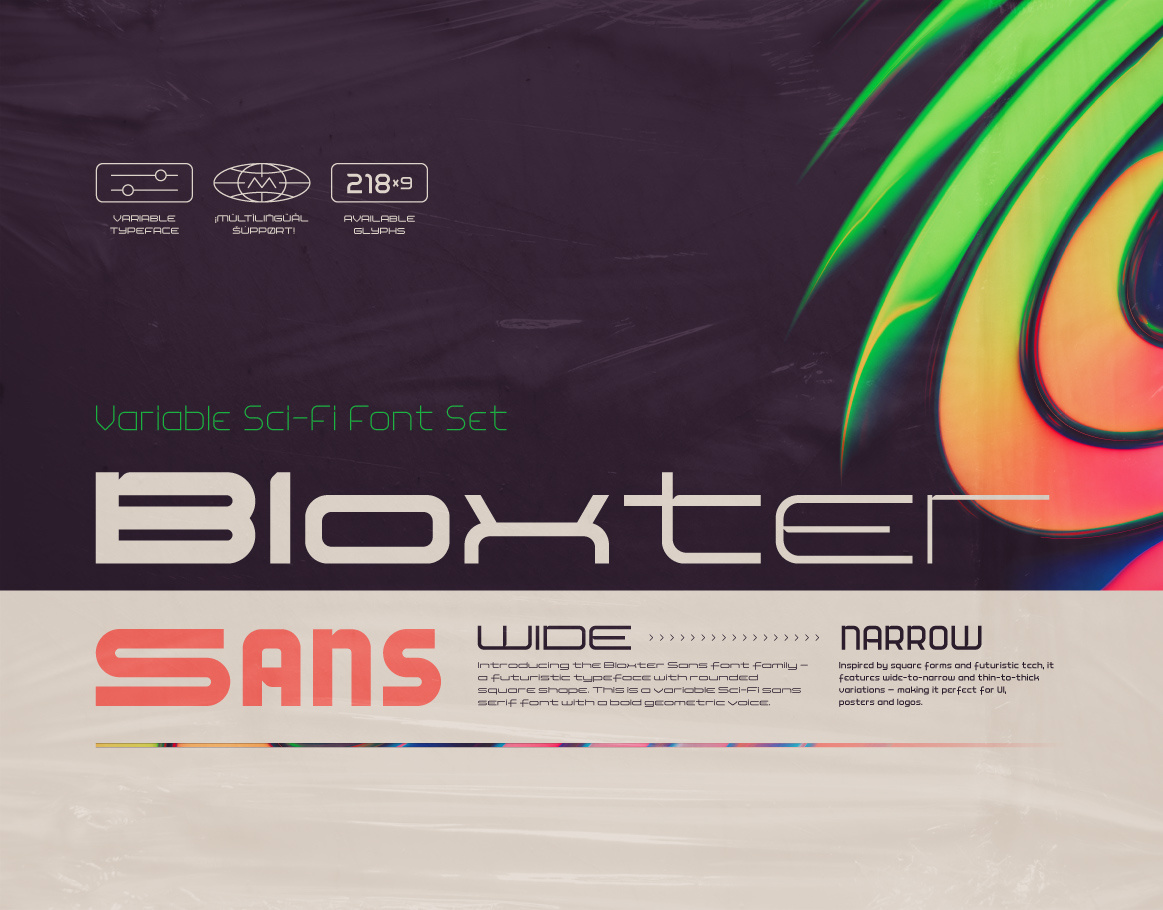 Bloxter Sans - Variable Font Family alphabet branding design font illustration lettering type typeface typography ui