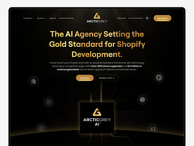 ArcticGrey - AI Agency Homepage Design. agency ai company ai website app app design artificial intellegence branding design figma futuristic design graphic design homepage illustration modern web design shopify tech company ui uiux ux