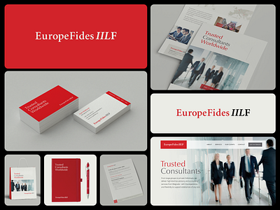 EuropeFidesIILF accounting brand identity branding logo logotype print red