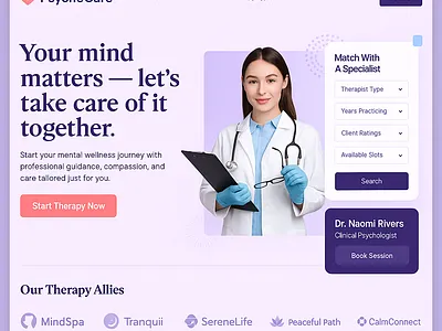 Mental Wellness Platform (Hero Section)
