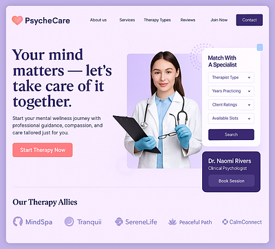 Mental Wellness Platform (Hero Section)