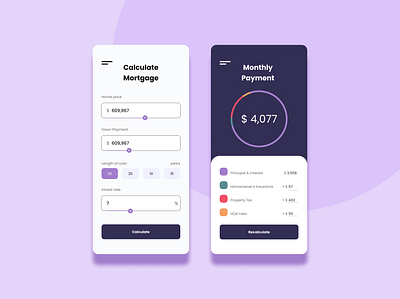 Home Loan Calculator UI- Day 04/100 Days UIUX Challenge calculatordesign dailyui dribbleshots figma fintechui softui ui ux