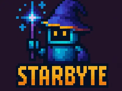StarByte 8bit art logo nature pixelart starbyte