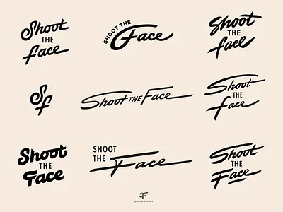 Shoot The Face_ logotype exploration awards bold branding calligraphy custom exploration identity lettering logo photography premium script shoottheface signature solid type unique wordmark