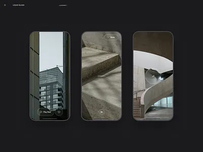 ( EXP ) Liquid Glass effect experiment frost glass interaction interface liquid minimal mobile typography ui visual