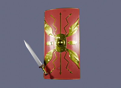 Roman shield 3d 3d graphics blender render