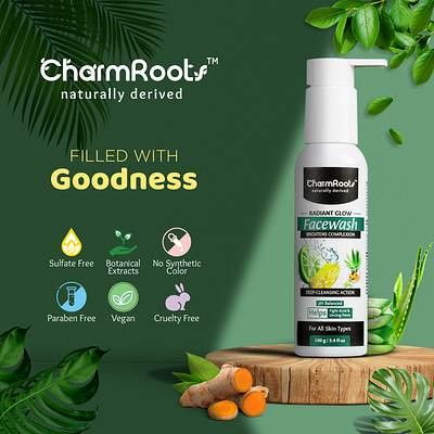 FaceWash Lable & Infographic Deisgn visual