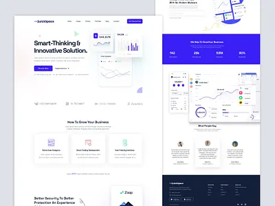 QuickSpace - SaaS Business Landing Page UI creative design creative landing page design figma figma design landing page design mobile app design saas saas landing page ui ui design ui ux design userinterface viral design web design