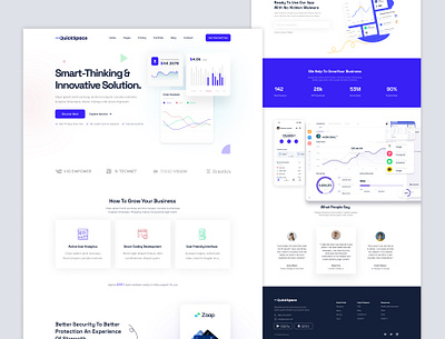 QuickSpace - SaaS Business Landing Page UI creative design creative landing page design figma figma design landing page design mobile app design saas saas landing page ui ui design ui ux design userinterface viral design web design