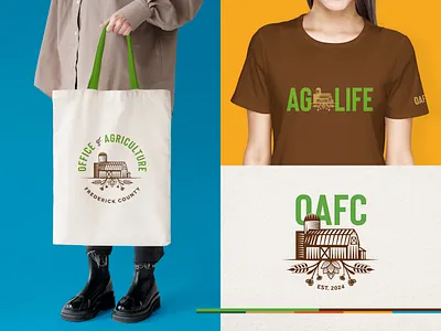 Frederick County Office of Agriculture acronym agribusiness agriculture bag barn bold branding bright business county farm farmers frederick harvest life logo maryland seal tote tshirt
