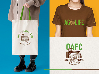 Frederick County Office of Agriculture acronym agribusiness agriculture bag barn bold branding bright business county farm farmers frederick harvest life logo maryland seal tote tshirt