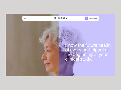 Unlearn - Predictive Clinical Study UI clean ui creative design dark mode health home page innovation landing page medical service minimalist modern ui ui ui design ui ux ux design web design web pages website website pages website template wesite design