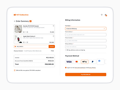 Checkout Page - Daily UI #02 02 billing information checkout checkout page dailyui dailyuichallenge item checkout payment method payments product page ui uidesign