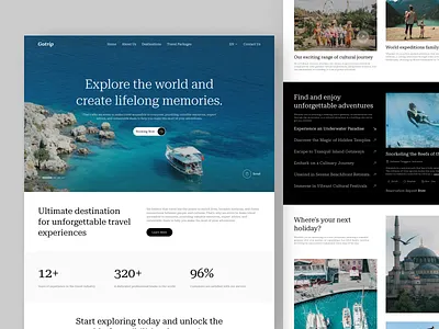 GOtrip Landing Page boat book clean design explore fireart layout tour travel ui ux