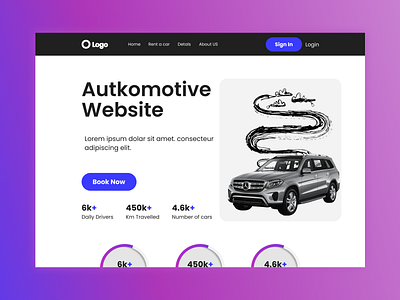 Car Booking Hero image figma graphic design hero image landing page ui uiux ux website design websitedesing