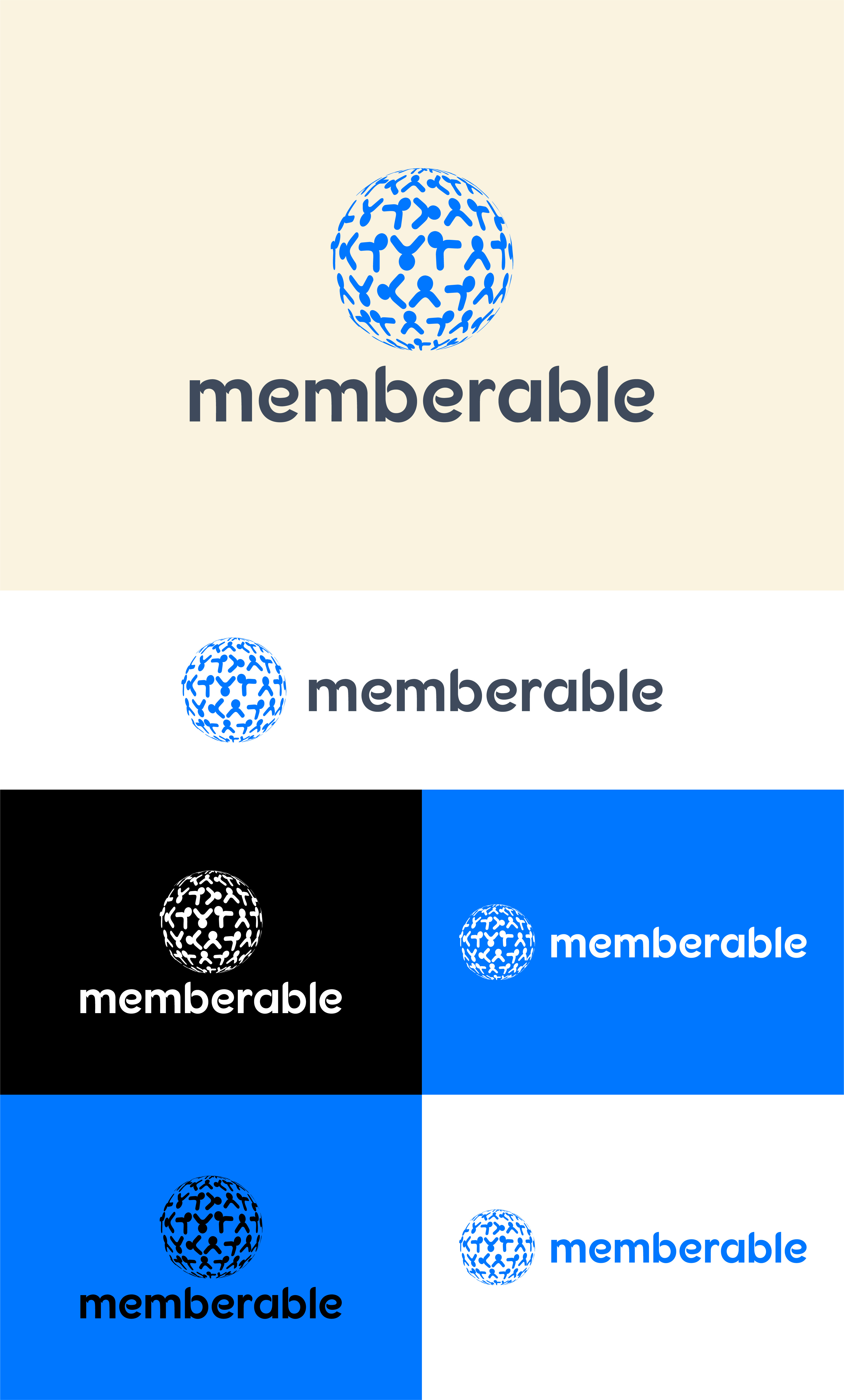 Minimalist professional logo design for Memberable elegant logo