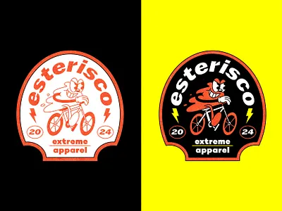 Esterisco logo for extreme apparel apparel bike branding cartoon character cloud design extreme icon illustration logo mark mascot old cartoon old school sport vintage