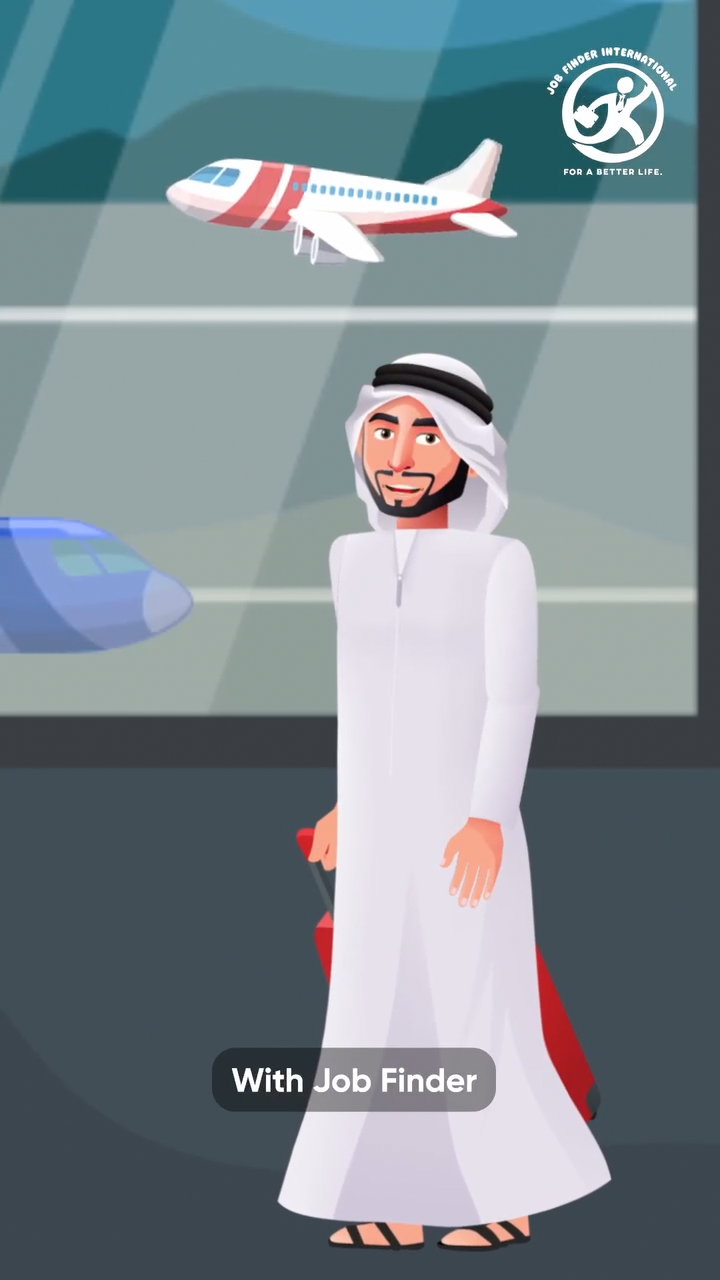Applying for a Visa with a Cartoon Character animation motion graphics
