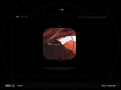 Unravel animation article black content dark mode hero hero animation landing page main website media micro animation minimal motion design portfolio reader ui ux video web webapp