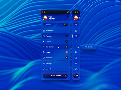 Glassmorphism Dashboard dashboard glass glassmorphism macos sidebar tooltip ui ui kit