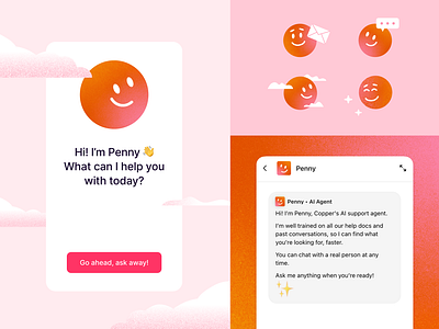 Penny AI Agent Avatar 💖 ai agent avatar branding character design illustration saas