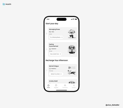 Clario Health App app fitness health care heath mobile app sleep sleep design ui uidesign ux yoga