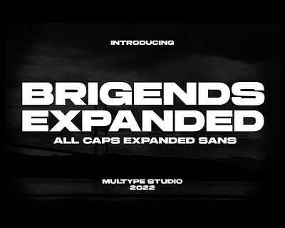 Brigends Expanded Font By Multype Studio branding design expanded extended font fonts logo script font typedesign typeface