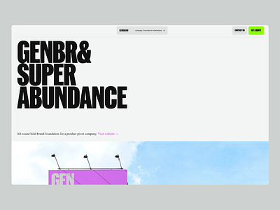 GENBR&: Bold & Minimal Landing agency website bold typography brand identity design highcontrast modern web platform platform design startup website typo typography ui ui design user experience ux ux design ux ui web design