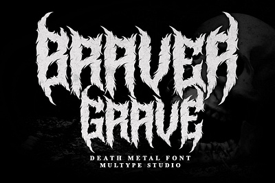 Braver Grave Death Metal Font By Multype Studio branding deathmetalfont design font fonts hardcorefont logo metal script font typedesign typeface