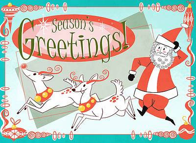 Christmas Card cartoon cartoonist design digital art graphic design illustration illustrator mid century retro typography vintage