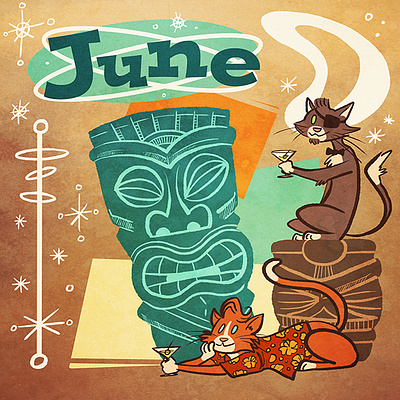 June Cats cartooist cartoon digital art graphic design graphic illustration illustration illustrator typography