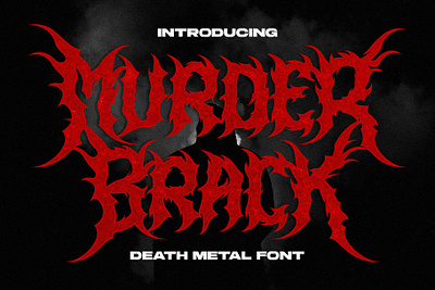 Murder Brack Death Metal Font By Multype Studio branding deathmetalfont design font fonts hardcorefont logo metalfont script font typedesign typeface