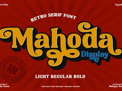 Mahoda Display Retro Serif Font By Multype Studio branding design font fonts logo script font typedesign typeface