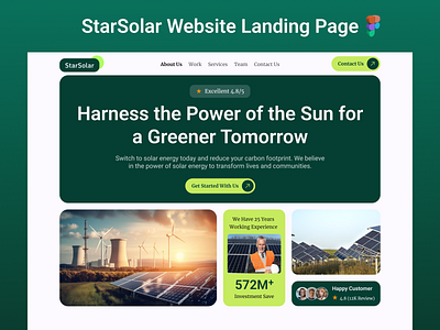 Solar – Clean Energy Website Landing Page figma design figma to webflow figma website landing page design solar energy landing page solar website ui design ui ux deisgn user interface design webflow website developmnet website mockup