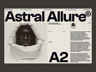 Astral Allure - Avant-Garde Fashion Editorial UI astral allure brand identity clean color contrast creative design illustration modern modern ui photography responsive design typo typography ui ui design ux ux design ux ui white black