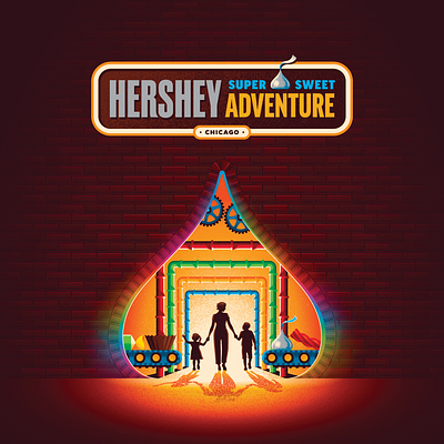 Hershey Super Sweet Adventure Visual Branding chocolate dan kuhlken design dkng dkng studios factory geometric hershey hersheys illustration kiss nathan goldman reeses vector