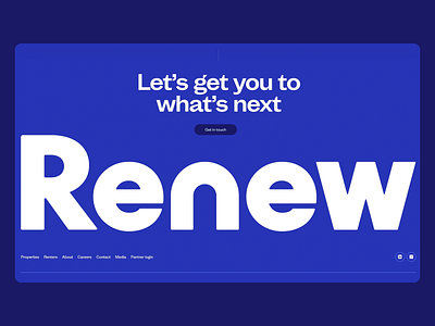 Renew - Bold & Welcoming Landing Page UI blue bold bold typography clean clean ui design landing page minimalist modern modern style platform renew ui ui design ux ux design ux ui vibrant website