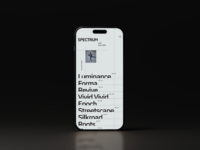 Mobile design for Art Gallery web artgallery menu ui ux uxuidesign web webdesign