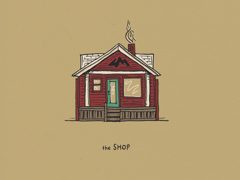 the Shop branding design drawing hand drawn illustration joe horacek screen printing sketch typography