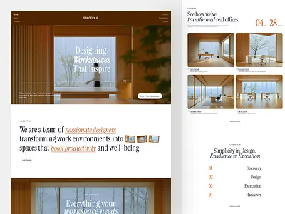 Spacely Office Interior Landing Page architecture interior landing page office interior web design workspace