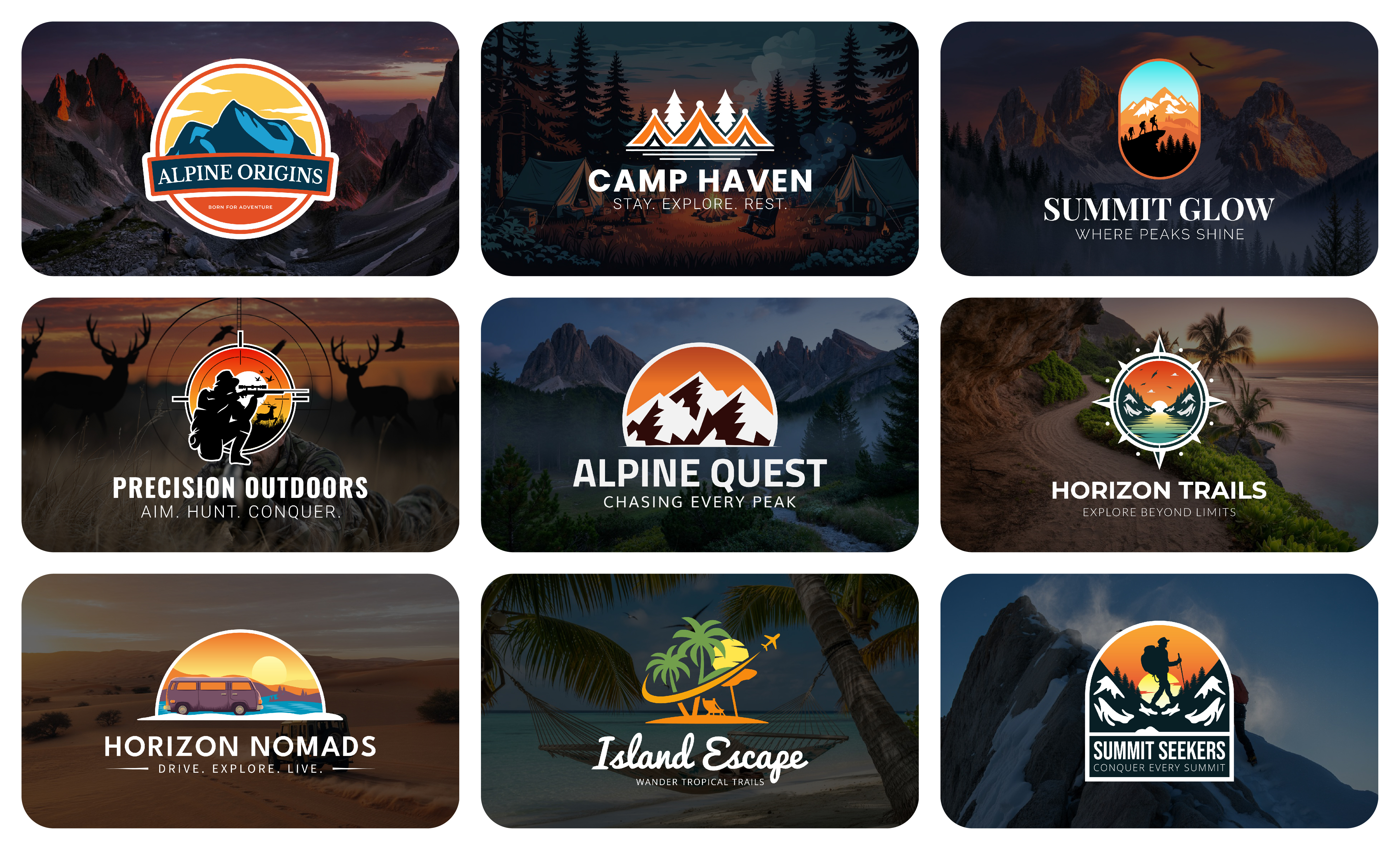 Example of Adventure Hunting Mountain Tourism Logo