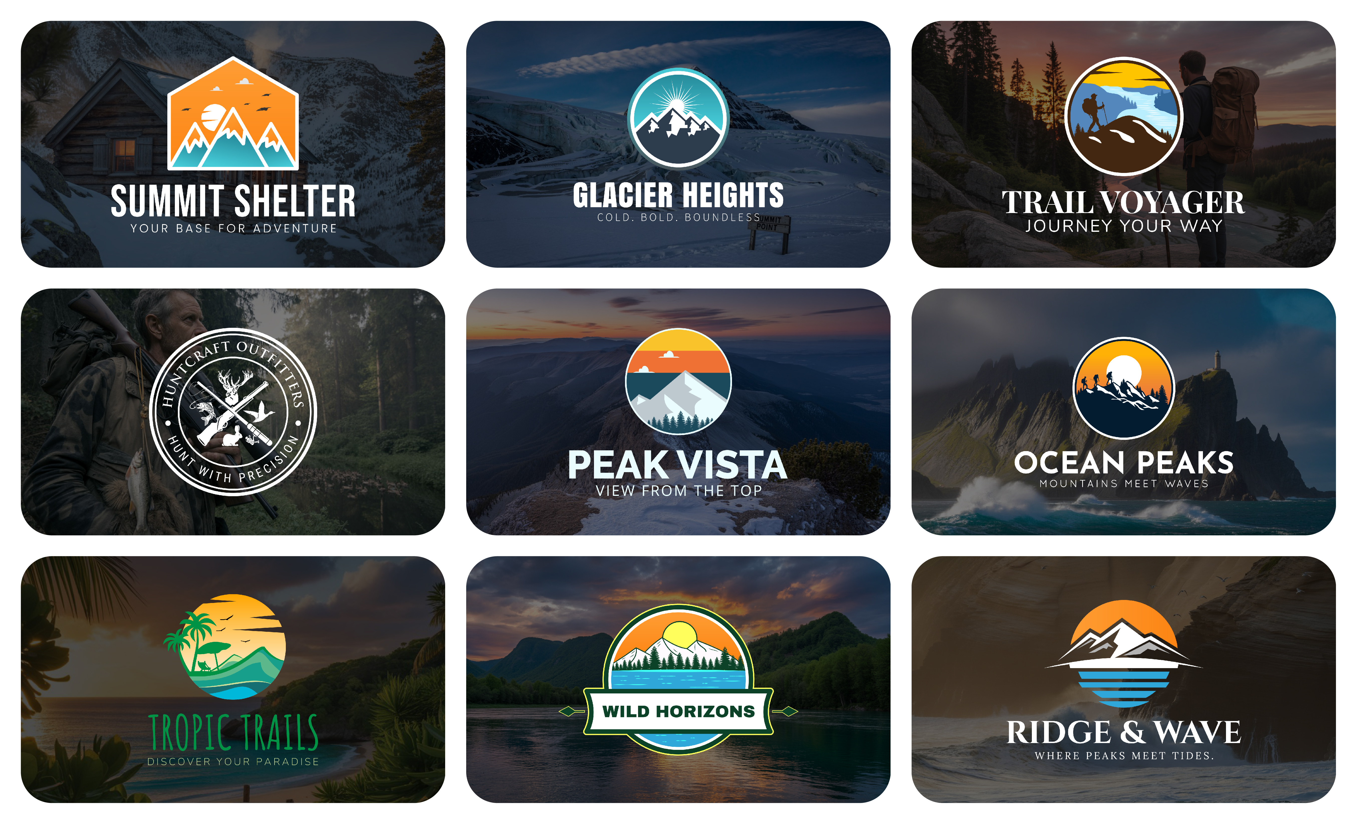 Example of Adventure Hunting Mountain Tourism Logo