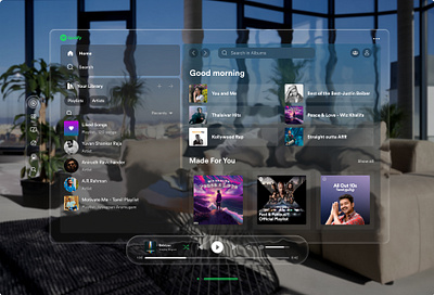 Vision Pro iOS 26 Spotify Concept apple apple vision pro ios 26 liquid glass product design spotify spotify concept ui uiux design ux vision pro