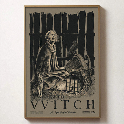 VVITCH Poster crow goat illustration lantern line work poster rabbit vvitch witch