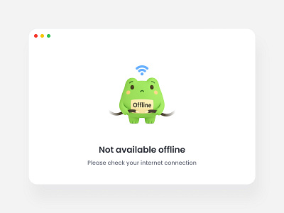 Offline state app app design design design app frog illustration macos app offline ui ux