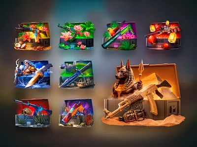 CS2 Cases - Design betting case opening casino casino art cs2 cs2 cases cs2 design csgo csgo cases csgo design gambling game art game icon game illustration gaming lootbox mystical box open case packs slots