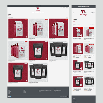 Ol Crimson store design shopify ui