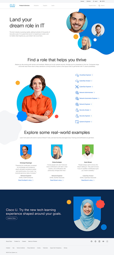 Cisco Job Roles Landing Page cisco landing landing page ui ux visual