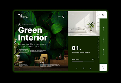 Growly 🍃 colour theory figma graphic design landing page minimal ui typography ui ux design