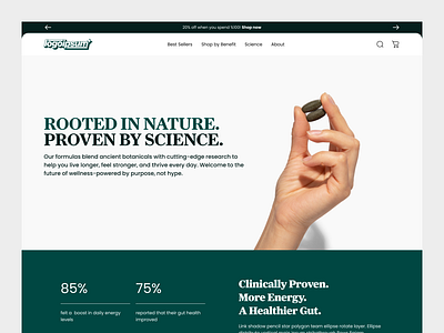 Shopify Landing Page for a Modern Supplement Brand 🌿 e commerce landing page ecommerce business ecommerce shop online marketplace design online shop shopify design shopify store shopify template shopify template design shopify website supplement brand